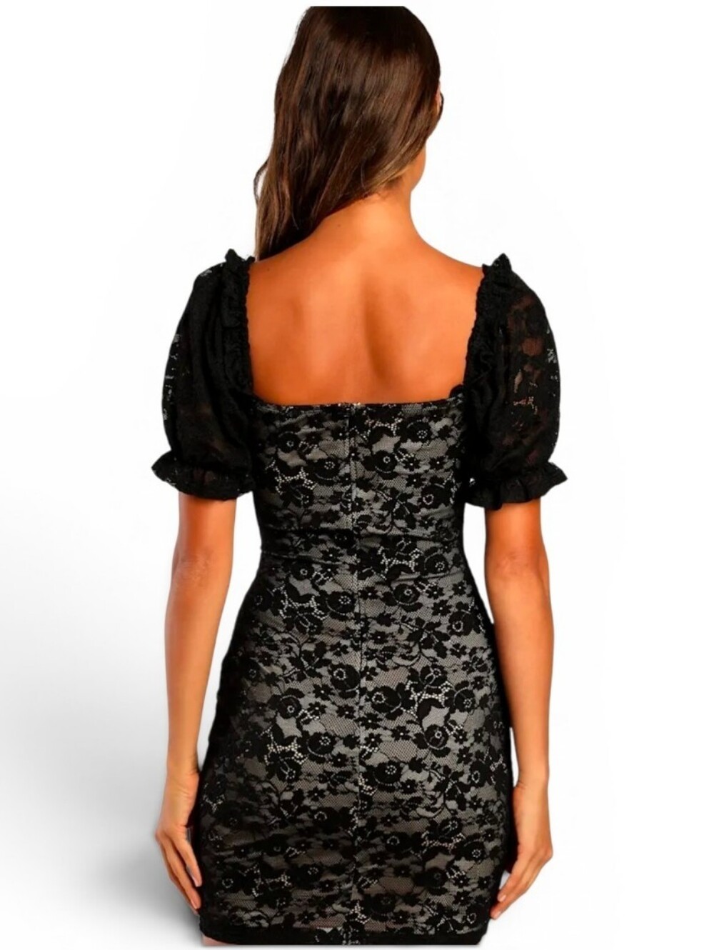 NWT LULU'S Black Lace Fetching & Flirting Mini Dress - XL - Picture 3 of 12